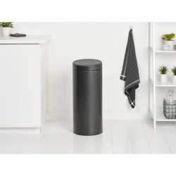 Кош за боклук Brabantia Touch Bin New 1008860, 30 л, Безшумно и плавно затваряне, Тъмносив
