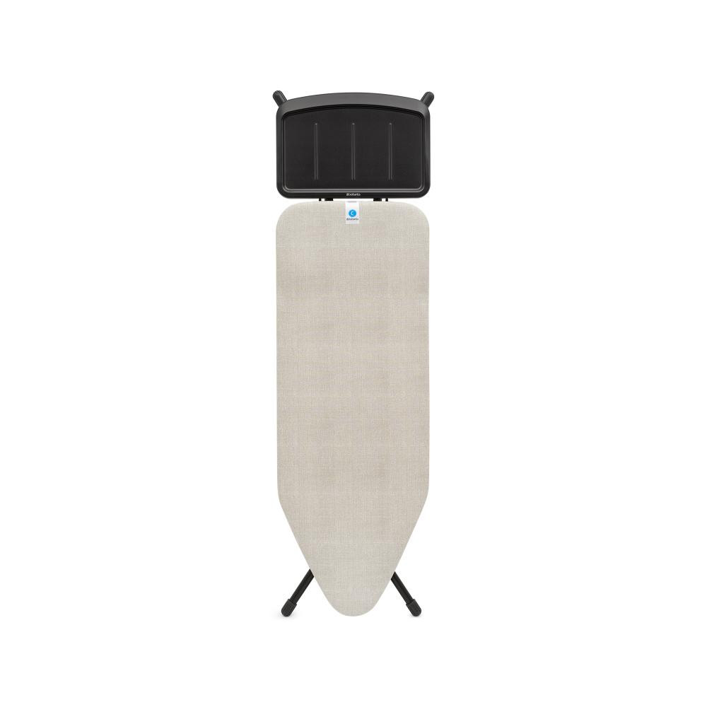 Masa de calcat Brabantia C 1008896, 124x45 cm, 7 pozitii de reglare, Suport generator de abur, Gri deschis