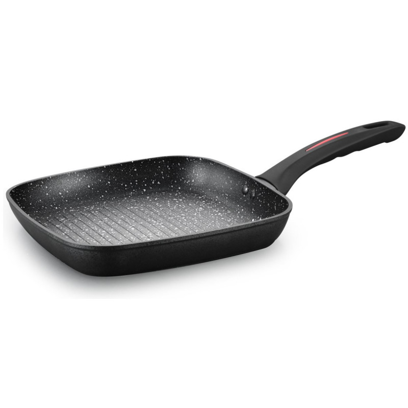 Τηγάνι γκριλ Royalty Line FGN24, 24 cm, μαρμάρινη επίστρωση, Επαγωγική, Μαύρο