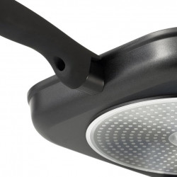 Royalty Line FGN24 Grill Pan, 24 cm, Marble Coating, Induction, Black