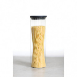 Borcan din sticla Brabantia Stackable 646873, 1,9 L, Inchidere ermetica, Transparent/Gri inchis