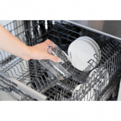 Brabantia Stackable Glass Jar 646873, 1.9 L, Airtight Seal, Dishwasher Safe, Dark Gray