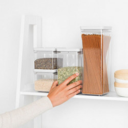 Set of 4 Brabantia Tasty+ 1001159 Storage Jars, 700/1.6 L, Stackable, Light Gray