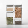 Set of 4 Brabantia Tasty+ 1001159 Storage Jars, 700/1.6 L, Stackable, Light Gray