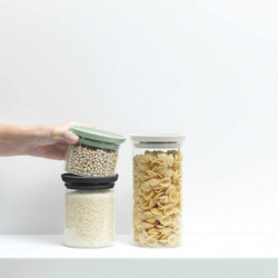 Σετ 3 βάζα Brabantia Stackable 1005602, 300/600/1.1l, Στοιβαζόμενη, Πολύχρωμη