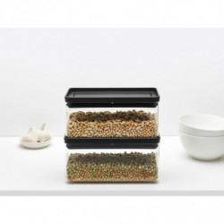 Кутия за съхранение на продукти Brabantia Tasty+ Stackable 1.5L, Dark Grey