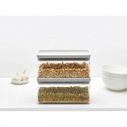 Brabantia Tasty+ Stackable Food Storage Container 1008874, 1.5 L, Silicone Seal, BPA-Free, Light Gray