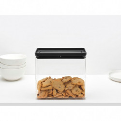Κουτί αποθήκευσης Brabantia Tasty+ Stackable 1008875, 3,5 l, Σφραγισμένο με σιλικόνη, χωρίς BPA, Σκούρο γκρι