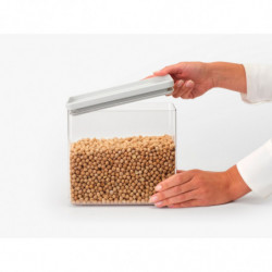 Brabantia Tasty+ Stackable Food Storage Container 1008876, 3.5 L, Silicone Seal, BPA-Free, Light Gray