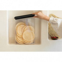 Cutie de depozitare Brabantia Tasty+ Stackable 1008877, 5,4 l, Sigiliu din silicon, Fara BPA, Gri închis