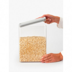 Brabantia Tasty+ Stackable Food Storage Container 1008878, 5.4 L, Silicone Seal, BPA-Free, Light Gray