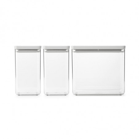 Кутии за съхранение на продукти комплект Brabantia Tasty+ Stackable 2x1.6L+1x3.5L Light Grey