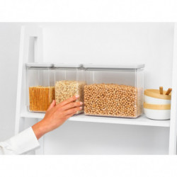 Кутии за съхранение Brabantia Tasty+ Stackable 1008880, 2x1.6л+1x3.5л, Без BPA, Плътно затваряне, Светлосив