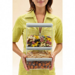 Brabantia Tasty+ Stackable Food Storage Containers 1008882, 1.5 L/3.5 L, BPA-Free, Airtight Seal, Light Gray