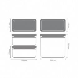 Brabantia Tasty+ Stackable Food Storage Containers 1008882, 1.5 L/3.5 L, BPA-Free, Airtight Seal, Light Gray