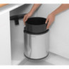 Brabantia Built-In Trash Can 647044, 15 L, Wide Opening, Plastic Inner Bin, Stainless Steel