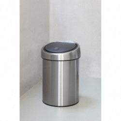 Cos de gunoi Brabantia Touch Bin 647211, 3 L, Deschidere lina si silentioasa, Montare pe perete, Inox/Mat