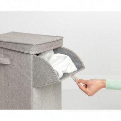 Cutie de rufe stivuibila Brabantia 1000827, 35 L, Deschidere frontala, Capac larg, Pliabil, Gri