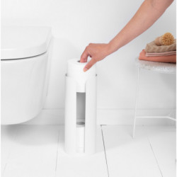 Brabantia ReNew 1003470 Spare Toilet Paper Holder, Triple, Rust-Resistant, White