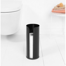 Brabantia ReNew 1003471 Spare Toilet Paper Holder, Triple, Corrosion-Resistant, Black/Matte