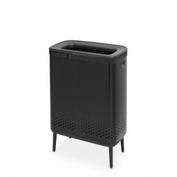 Brabantia Bo Laundry Basket 1004177, 2x45 L, Top-loading, Ventilation Holes, Adjustable Feet, Black