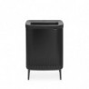 Cos de rufe Brabantia Bo 1004177, 2x45 L, Umplere fara deschidere, Orificii aerisire, Picioare reglabile, Negru