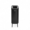Brabantia Bo Laundry Basket 1004177, 2x45 L, Top-loading, Ventilation Holes, Adjustable Feet, Black