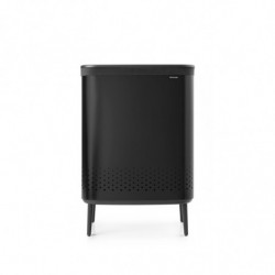 Cos de rufe Brabantia Bo 1004177, 2x45 L, Umplere fara deschidere, Orificii aerisire, Picioare reglabile, Negru