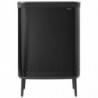 Кош за пране Brabantia Bo 1004177, 2x45 л, Пълнене без отваряне, Вентилационни отвори, Регулируеми крачета, Черен