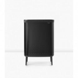 Cos de rufe Brabantia Bo 1004177, 2x45 L, Umplere fara deschidere, Orificii aerisire, Picioare reglabile, Negru