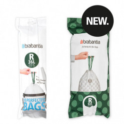 Brabantia PerfectFit Bo 1005588 Trash Bags, Size R, 36 L, 20 Count, White