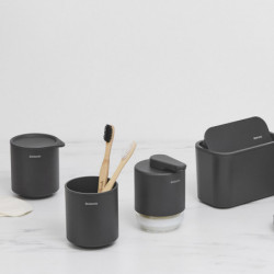 Dozator de sapun lichid Brabantia MindSet 1005672, 200 ml, Deschidere larga, Gri inchis