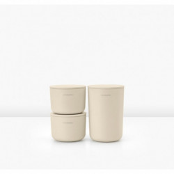 Brabantia ReNew 1006269 Storage Set, 3-Piece, Soft Non-Slip Bottom, Beige