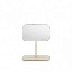 Oglinda cu suport pentru accesorii Brabantia ReNew 1006271, 28.3x20x12.6 cm, Baza antiderapanta, Reglabila la 360°, Bej