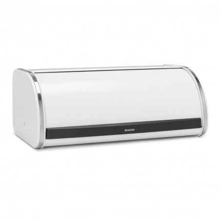 Brabantia Roll Top Bread Box 1003250, 16 L, 44.5 x 26 cm, Lightweight and sturdy construction, White/Stainless Steel