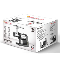 Месомелачка TurboTronic TT-MG10, 2600W, Обратен ход, 9 Аксесоара, Крачета против хлъзгане, Инокс/сив/черен