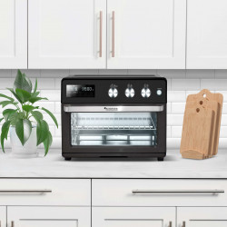 TurboTronic TT-AF32DRD Oil-Free Air Fryer/Oven, 1700 W, 32 L, 25–230°C, 12 Programs, Grill, LED Display, Timer, Accessories, Black