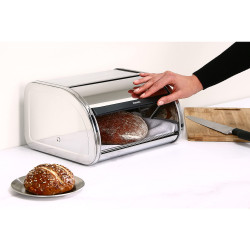 Brabantia Roll Top Bread Box 646888, 11 L, 31.6 x 26.5 cm, Special Design, Stainless Steel