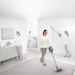 Álló porszívó Dyson V8 Advanced 492636-01, 130AW, 540ml, 110000 rpm/min, autonómia 40 percig, HEPA, Ezüst/Nikkel