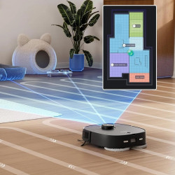 Eureka J12 Robot Vacuum Cleaner, 5000Pa, 3L, 300m², Up to 150 min runtime, LiDAR, DuoDetect AI 3D, Voice Control, HEPA 11, Black