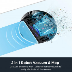 Eureka NER E10S Robot Vacuum Cleaner, 5200 mAh, 4000 Pa, 2 L, 4 modes, LiDAR mapping, Voice control, Black