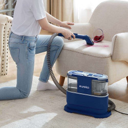 Aspirator pentru pete Eureka NEY100, 400W, 12.5 kPa, Curatare uscata si umeda, Capacitate apa curata si murdara 1.5l/0.8l, Albastru