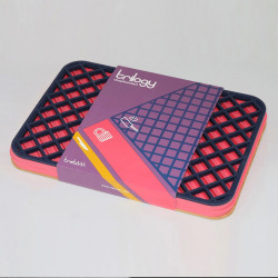 Trebonn Trilogy 1120108 Cutting Board Set with Stand and Grid, 34.5x24 cm, 3 pieces, Non-slip bottom, Multicolor