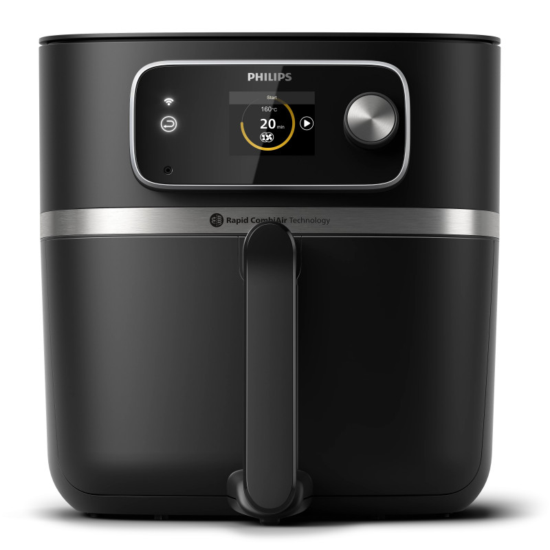 Philips Combi XXL Connected HD9880/90 Hot Air Fryer, 2200 W, 8.3 L, 40–200°C, 2 kg, 22 programs, TFT display, Wi-Fi, Black