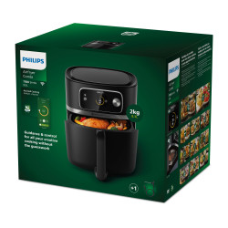 Philips Combi XXL Connected HD9880/90 Hot Air Fryer, 2200 W, 8.3 L, 40–200°C, 2 kg, 22 programs, TFT display, Wi-Fi, Black
