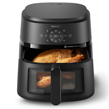 AirFryer Philips NA230/00, 1700W, 6.2L, 60-200C, 13 program, időzítő, Rapid Air, fekete