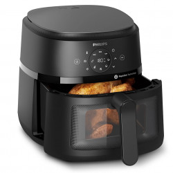 AirFryer Philips NA230/00, 1700W, 6.2L, 60-200C, 13 program, időzítő, Rapid Air, fekete