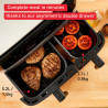 Двоен фритюрник с горещ въздух Tefal Dual Easy Fry & Grill EY905D10, 2750 W, 5.1+3.2 л, 40-200C, 2.2 кг, 8 програми, LCD дисплей, Синхронизиране, Черен/Инокс