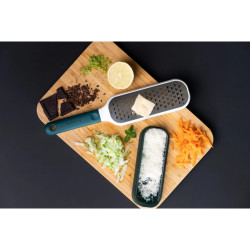 Trebonn Grate + Collect 1423100 Grater with Container, Soft-Grip Handle, Stainless Steel, Green/White