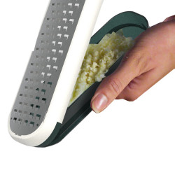 Trebonn Grate + Collect 1423100 Grater with Container, Soft-Grip Handle, Stainless Steel, Green/White